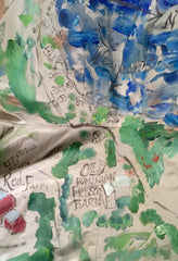 Detail from dress Hand Painted By Laura Lobdell for Skowhegan 70th Anniversary