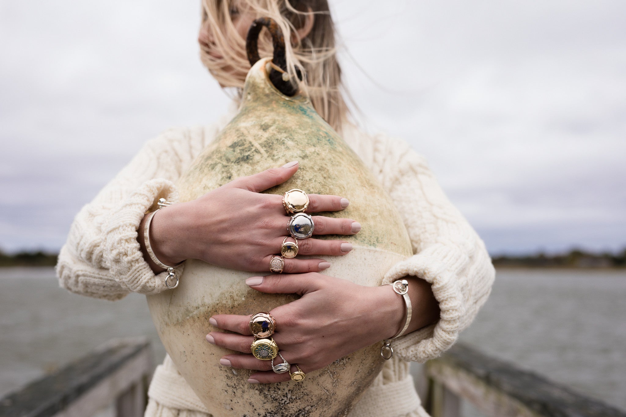 Buckets, Baby Cuff 14K Gold