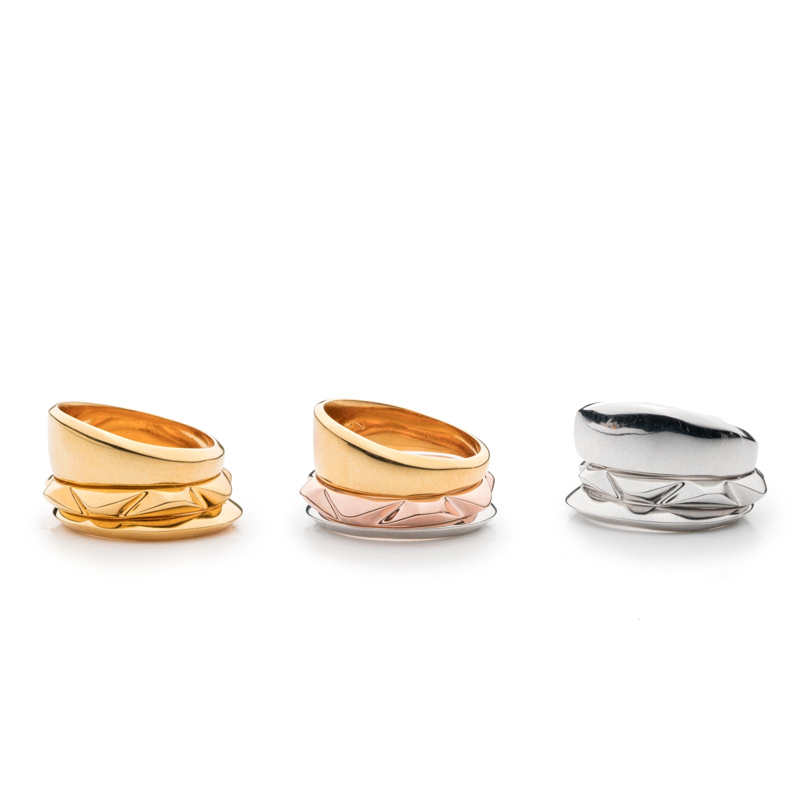 PRIZM RING SET - 18K GOLD PLATED BRASS