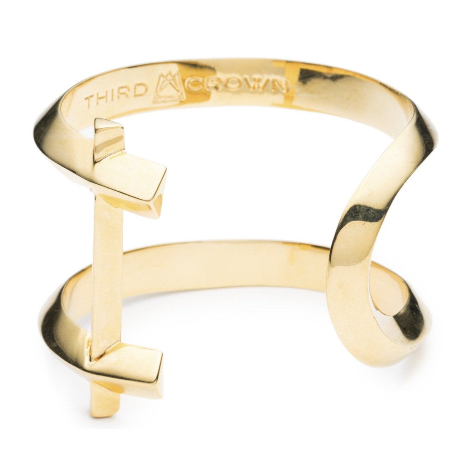 MARCY LARGE CUFF - GOLD PLATED BRASS