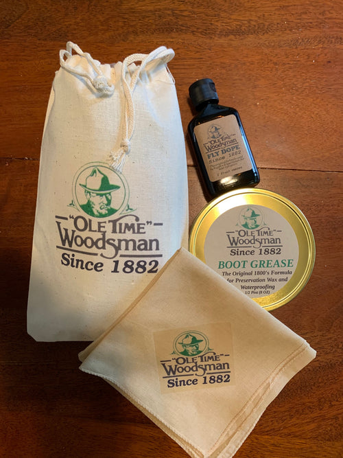 Ole Time Woodsman Gift Pack with Fly Dope, Bootgrease, and Bandana