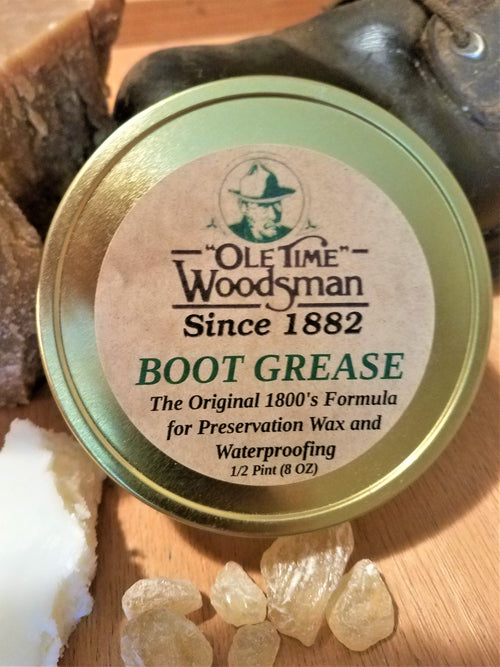 Ole Time Woodsman Boot Grease. The Original 1800's Formula for Preservation Wax and Waterproofing.