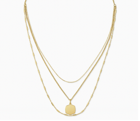 Layered gold chain necklaces