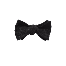 Load image into Gallery viewer, Black bow tie facing forward.