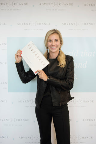 holly branson holding the braille advent calendar