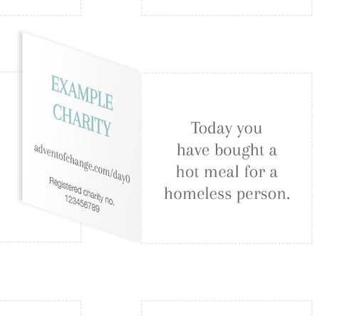 Advent of Change advent calendar example charity door