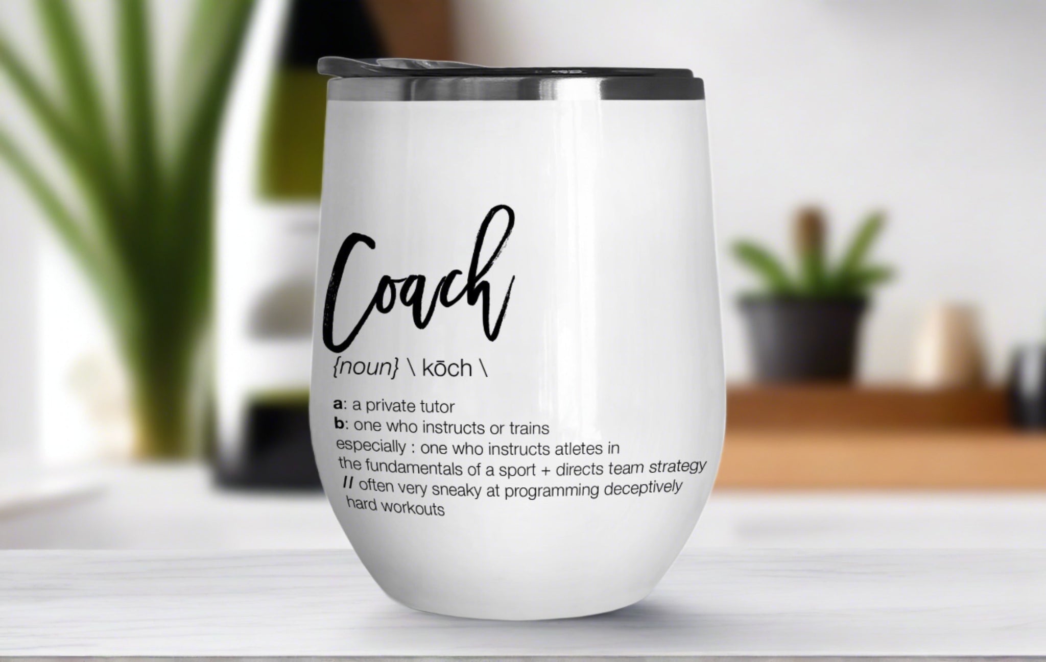 Coach Definition Wine Tumbler - Stainless Steel Stemless Wine Glass - –  