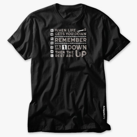 Motovational, a motorcycle shift pattern 1 down 5 up themed tee | blipshift