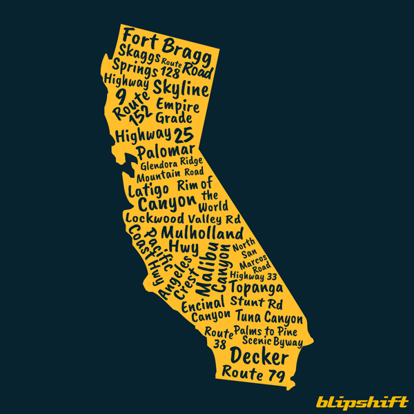 California Map Dreaming Roads