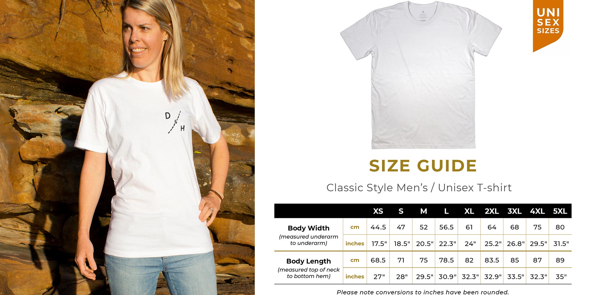 Classic Style Men's/Unisex T Shirt on Women Model