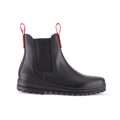 black leather Chelsea boots