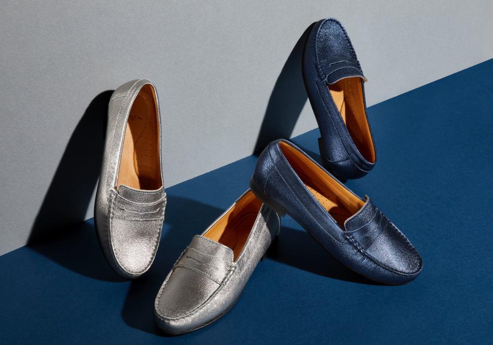 Hugs & Co. Metallic collection penny loafers