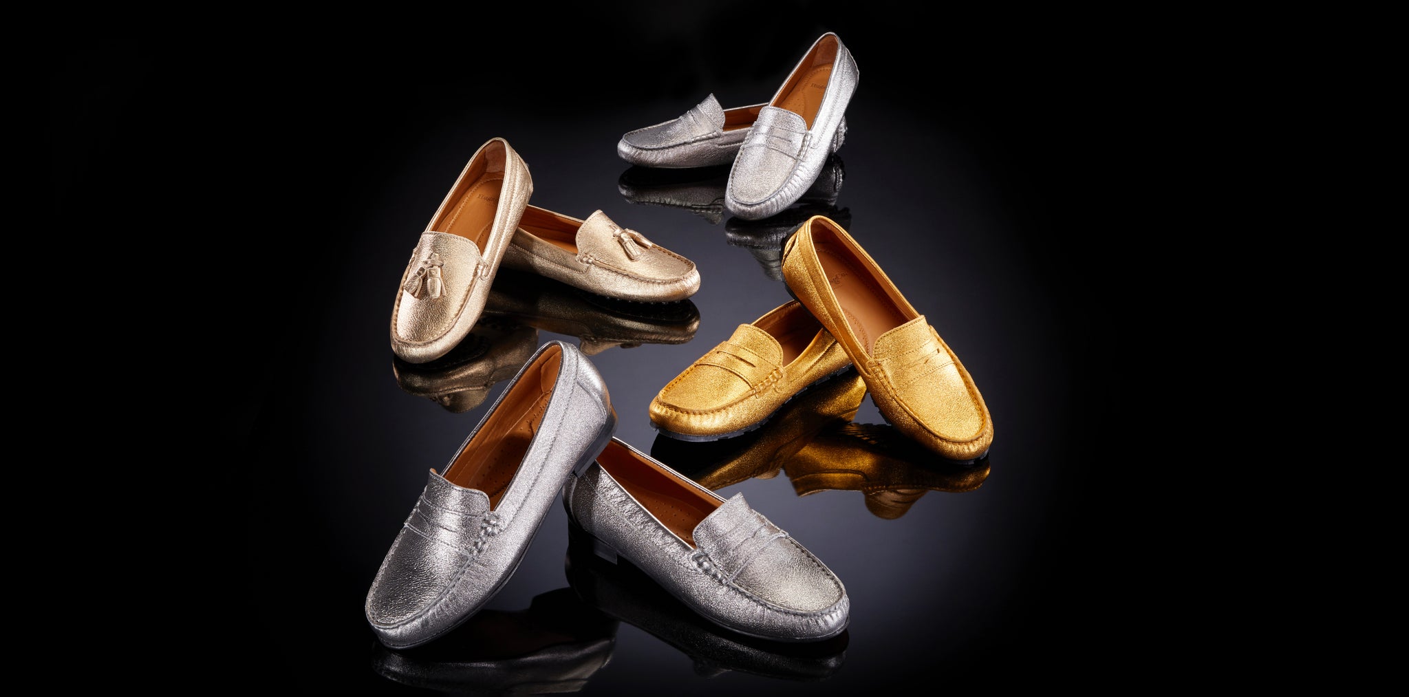 Hugs & Co. gold silver loafers