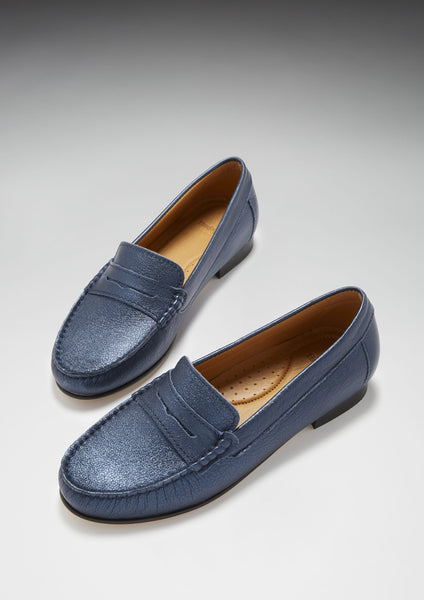 Hugs & Co. indigo blue penny loafers