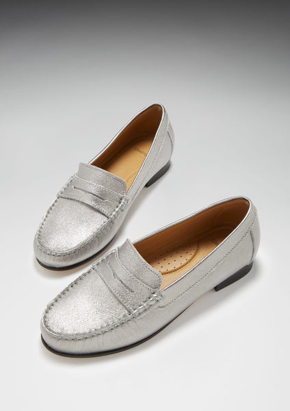 Hugs & Co. Silver penny loafers