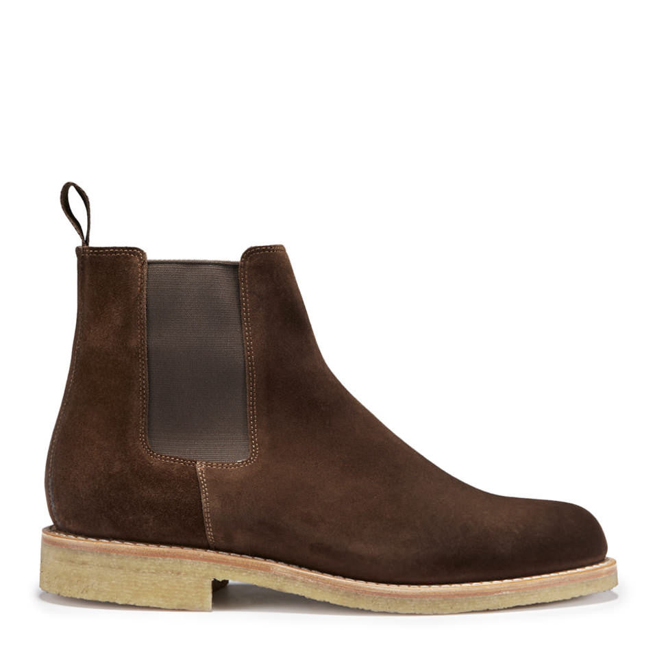 Brown Suede Chelsea Boots, Crepe Rubber 