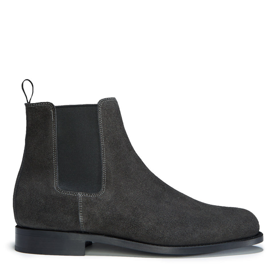 Grey Suede Chelsea Boots, Welted Leather Sole - Hugs & Co.