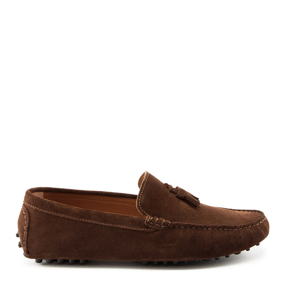 Driving Loafers in brown suede with 