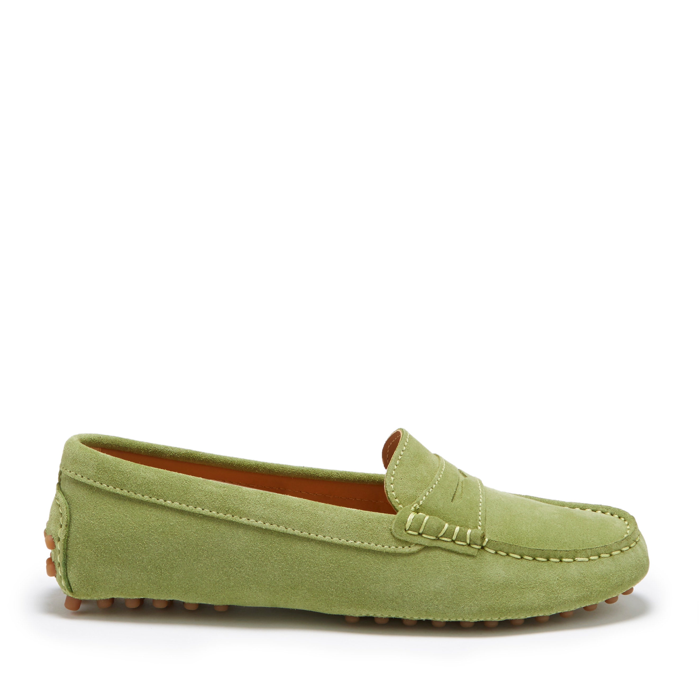 Women's Penny Driving Loafers, olive green - Hugs & Co.