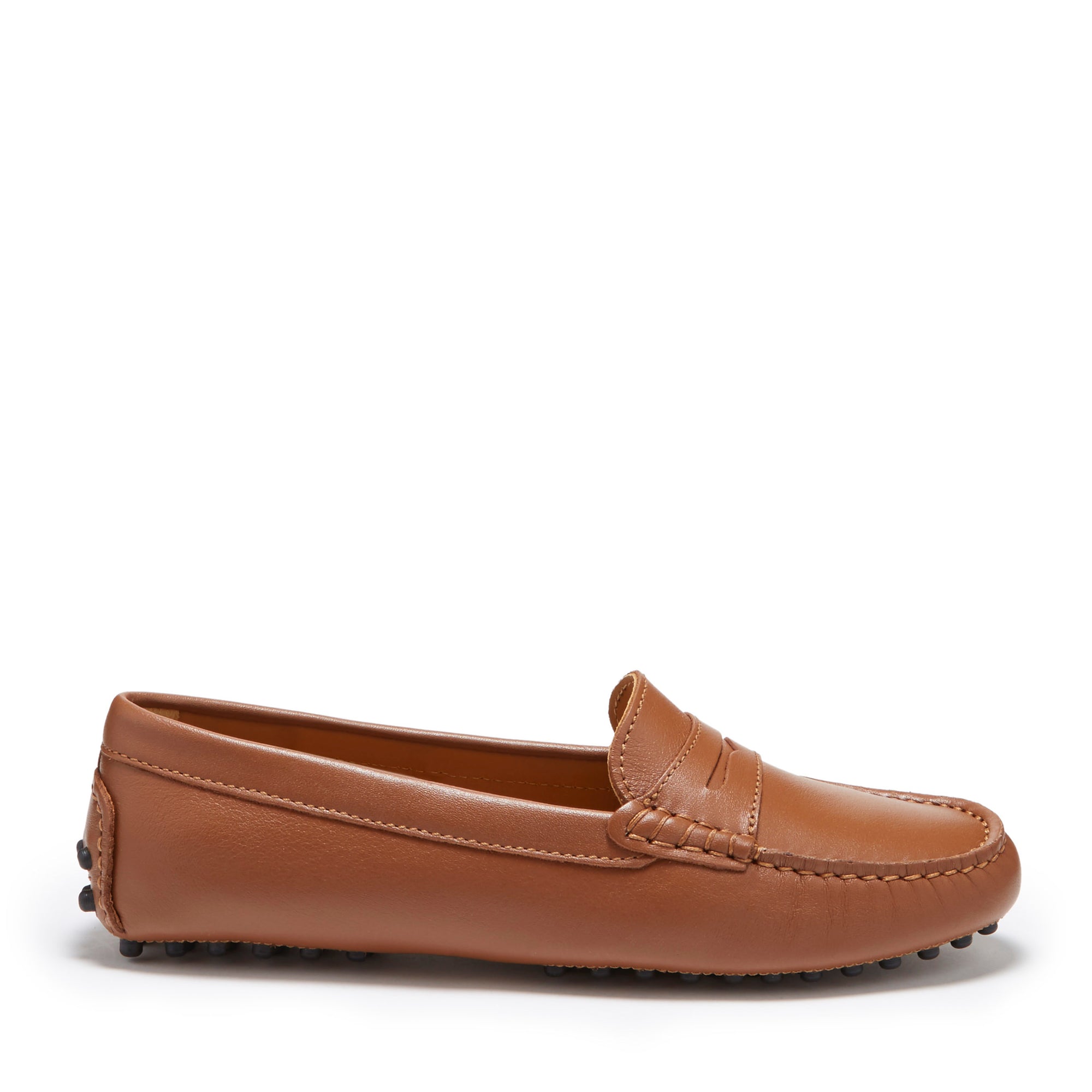 ladies tan leather loafers