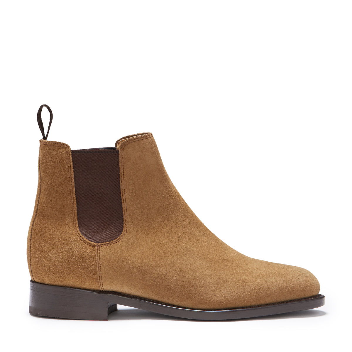 Women's Tobacco Suede Chelsea Boots, Welted Leather Sole - Hugs & Co.