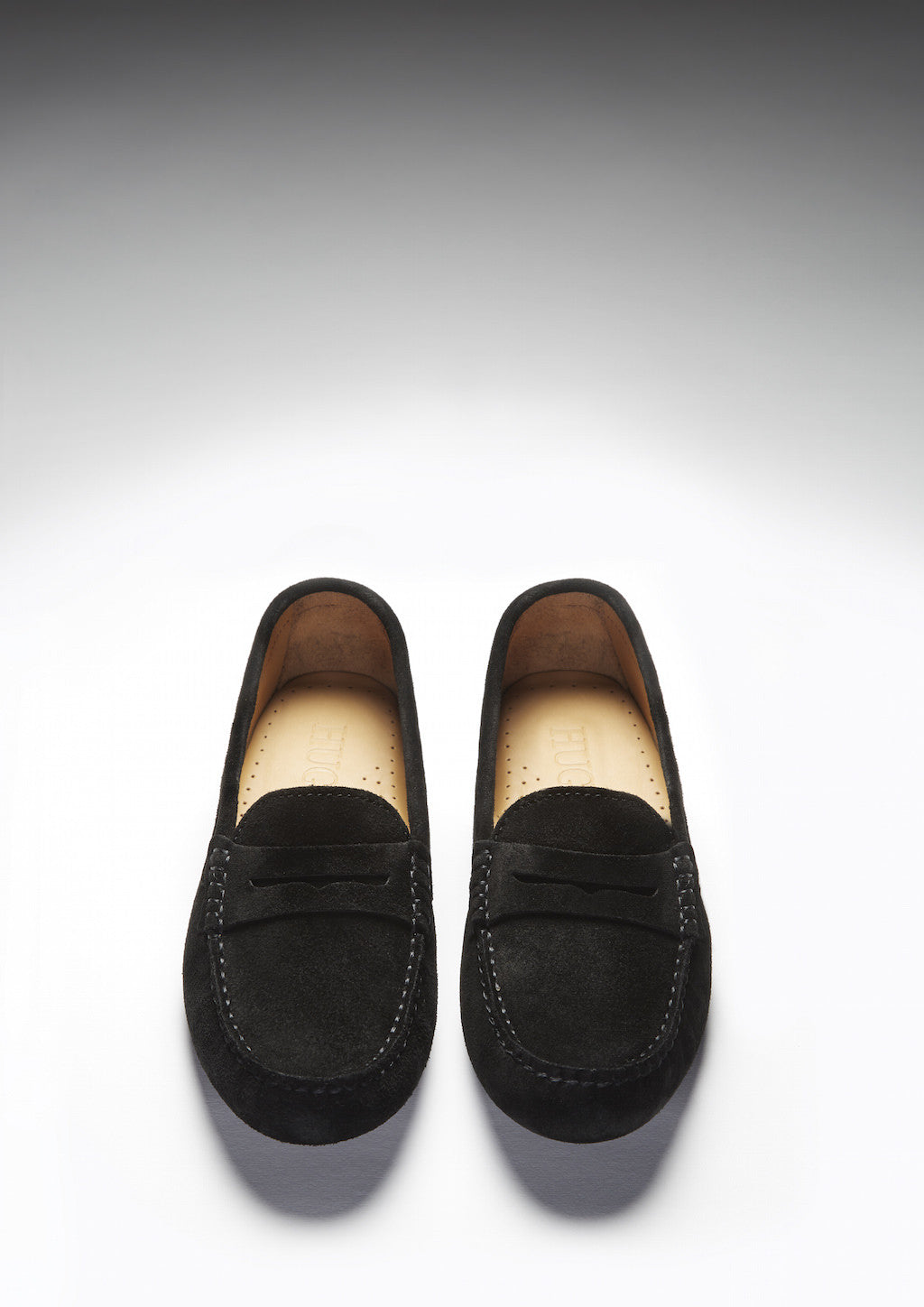 Women's Penny Driving Loafers, black suede - Hugs & Co.