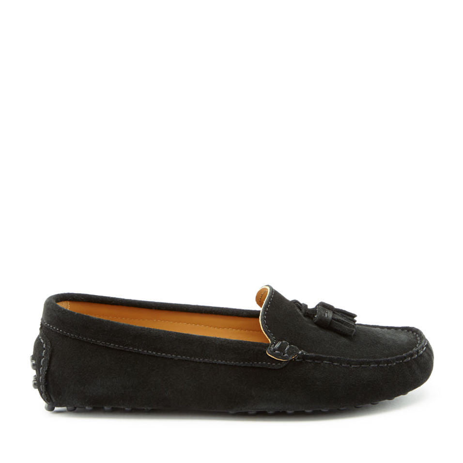 suede black womens loafers