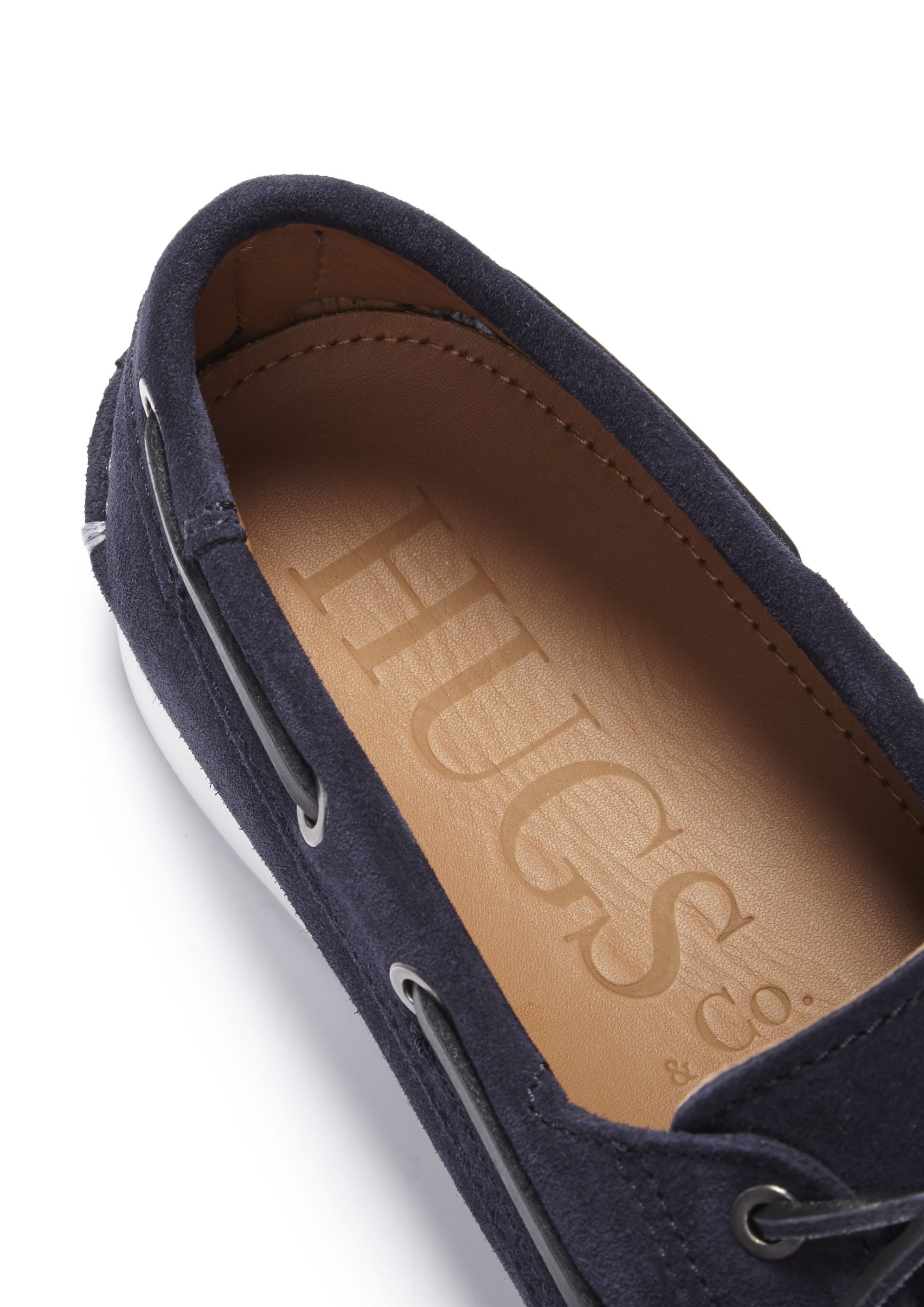 blue suede deck shoes