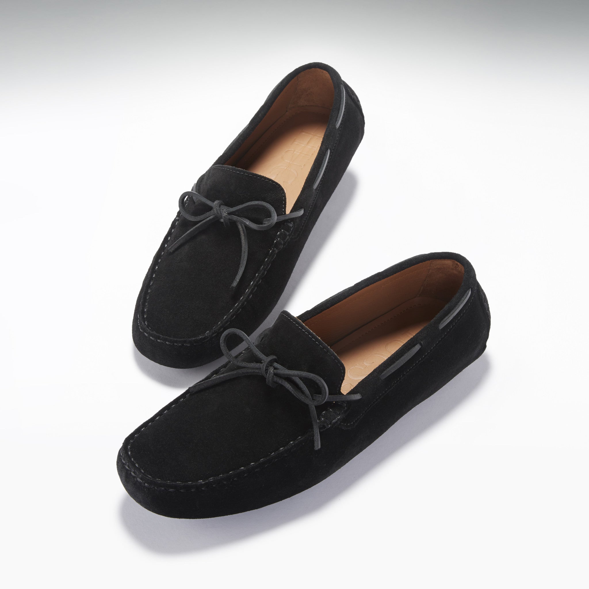 Laced Driving Loafers, black suede - Hugs & Co.