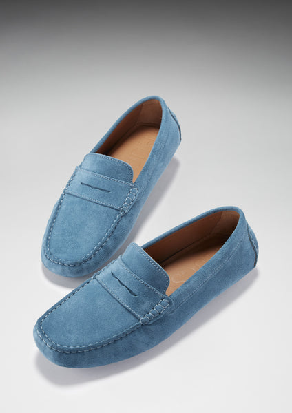 Penny Driving Loafers, tobacco suede - Hugs & Co.