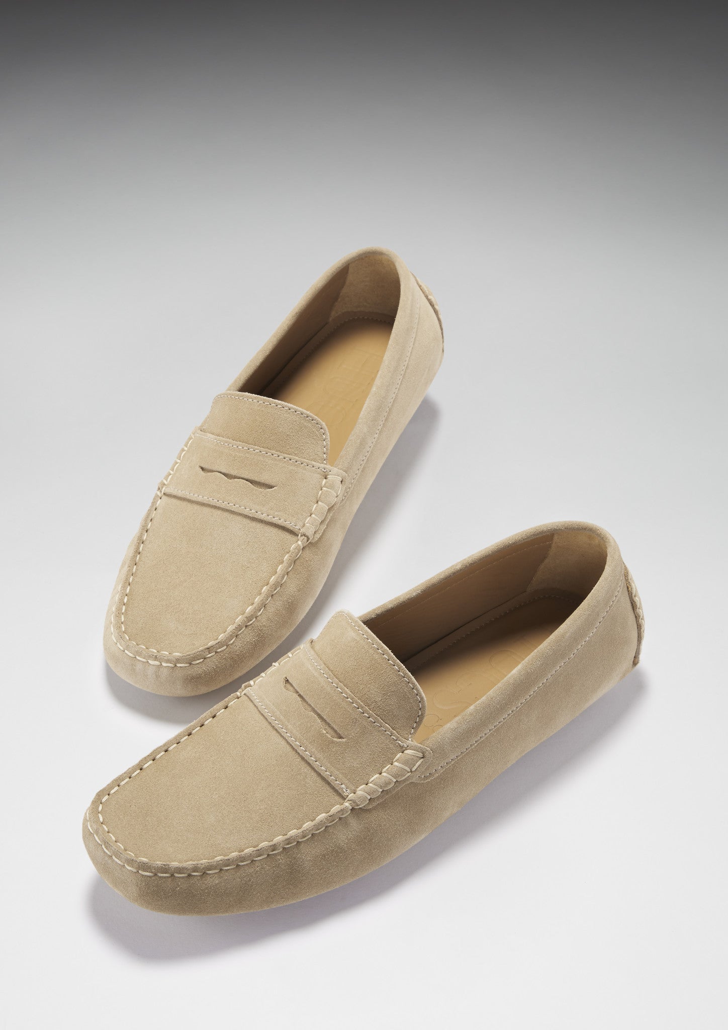 Penny Driving Loafers, taupe suede - Hugs & Co.