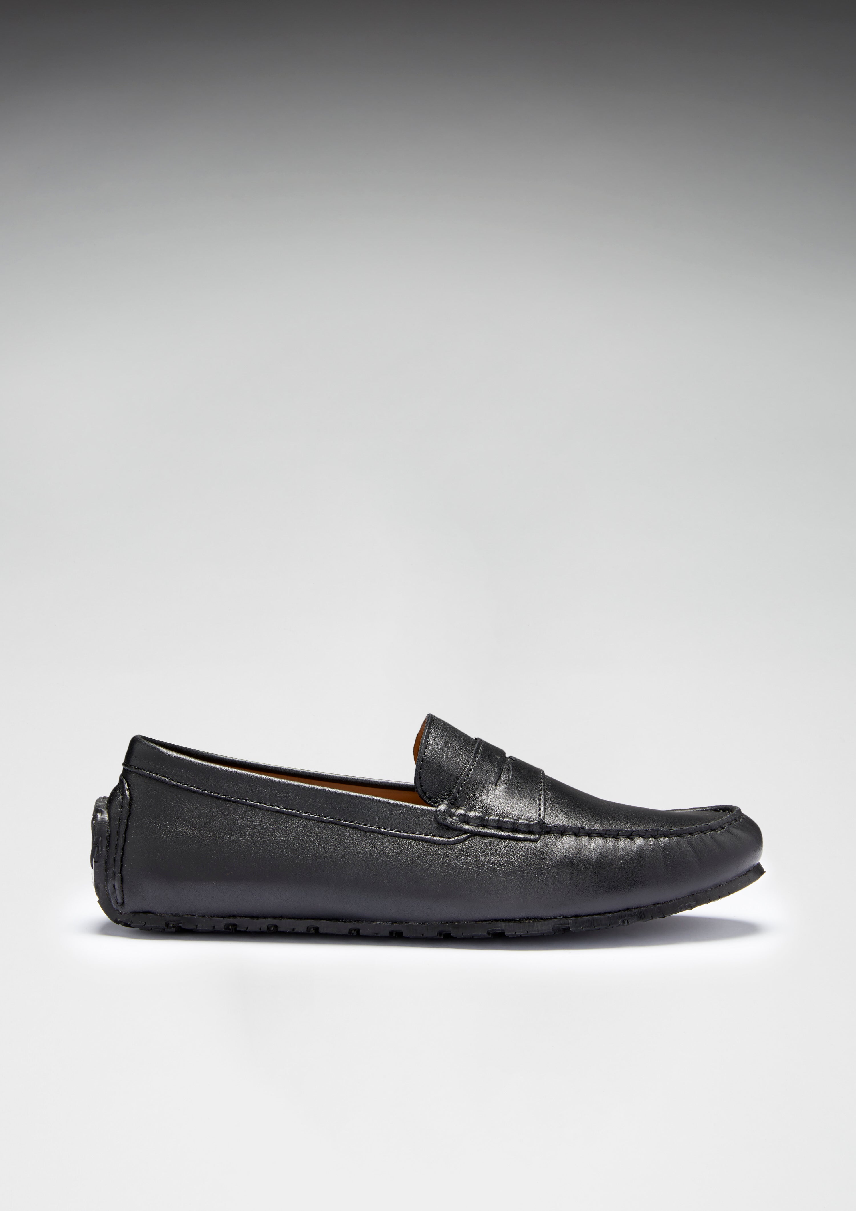 Tyre Sole Penny Driving Loafers, black 