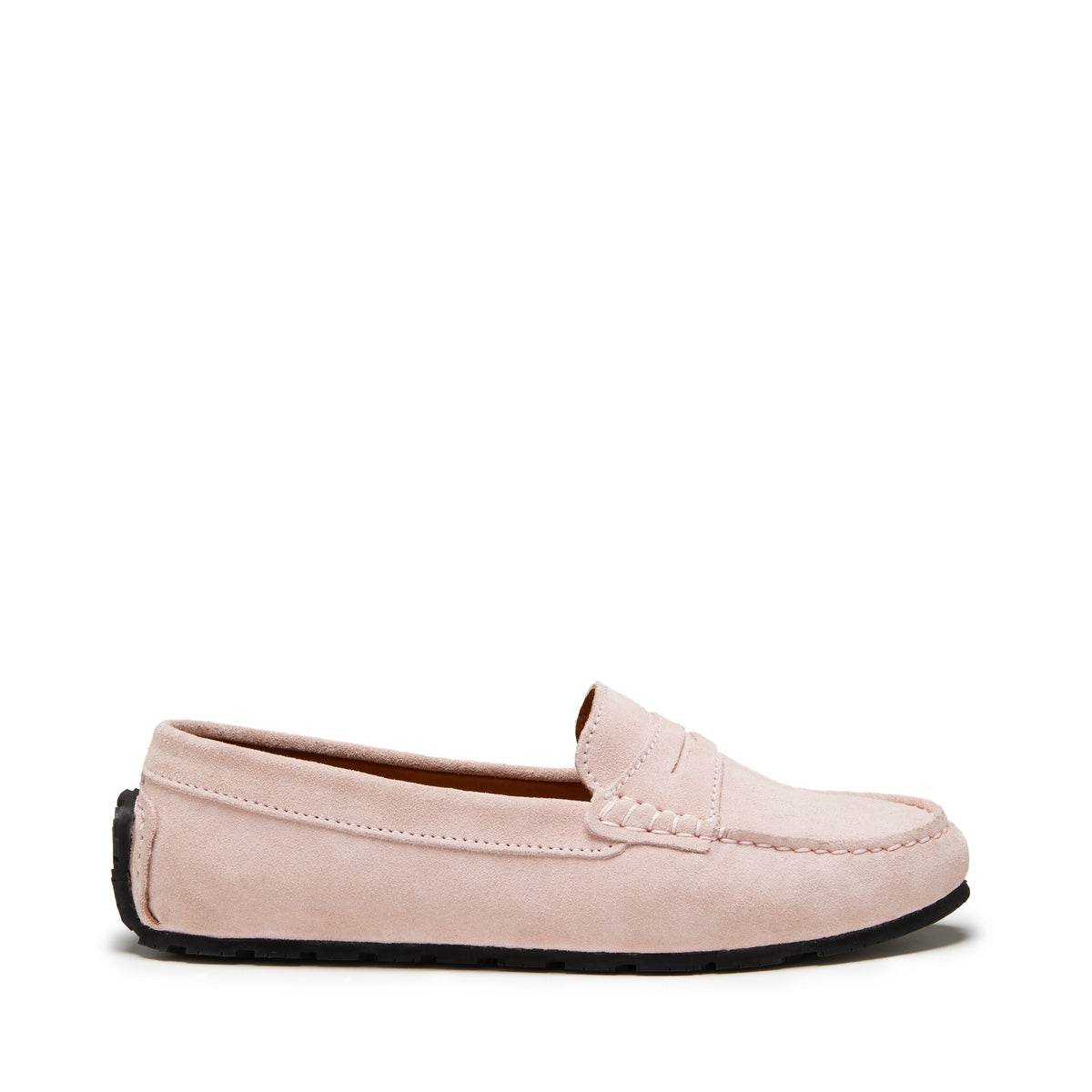 pink suede loafers