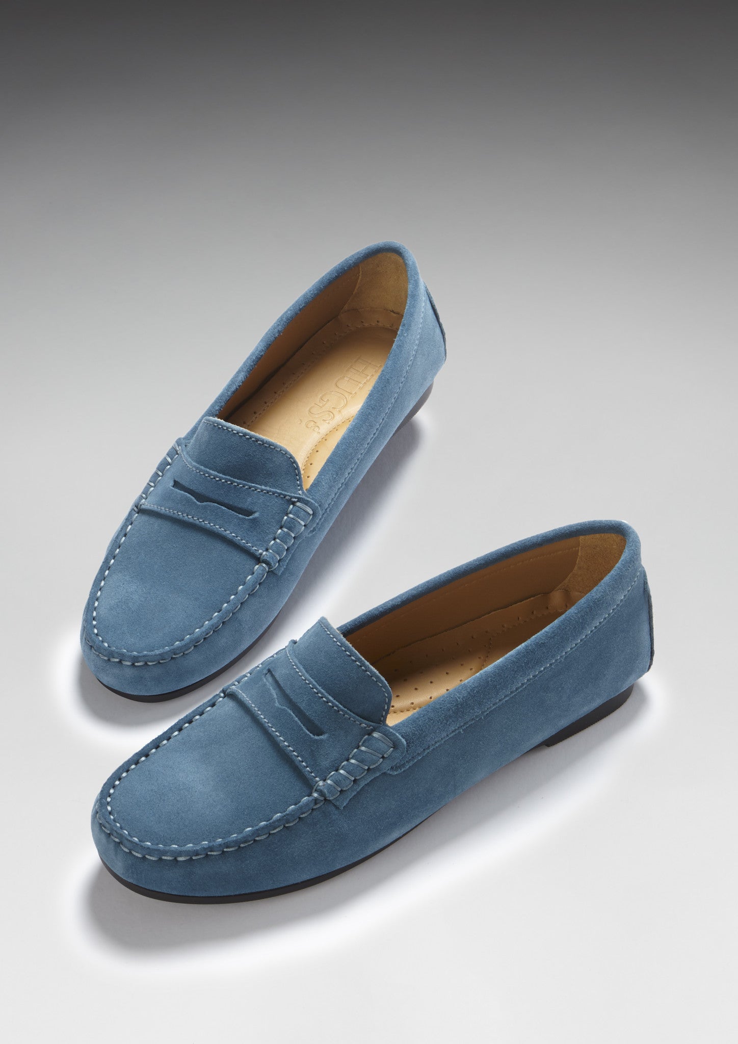 Women's Penny Driving Loafers Full Sole, royal blue - Hugs & Co.