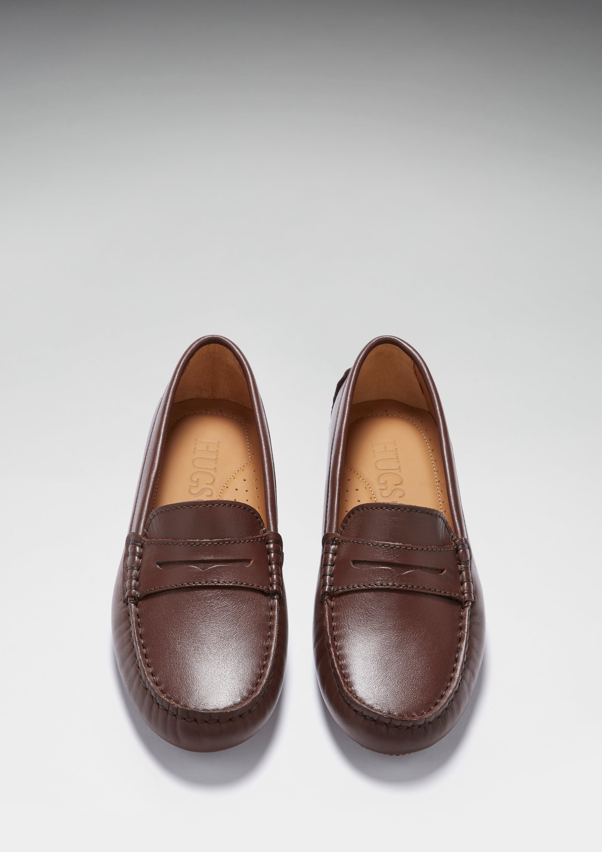 Women's Penny Driving Loafers, brown leather - Hugs & Co.