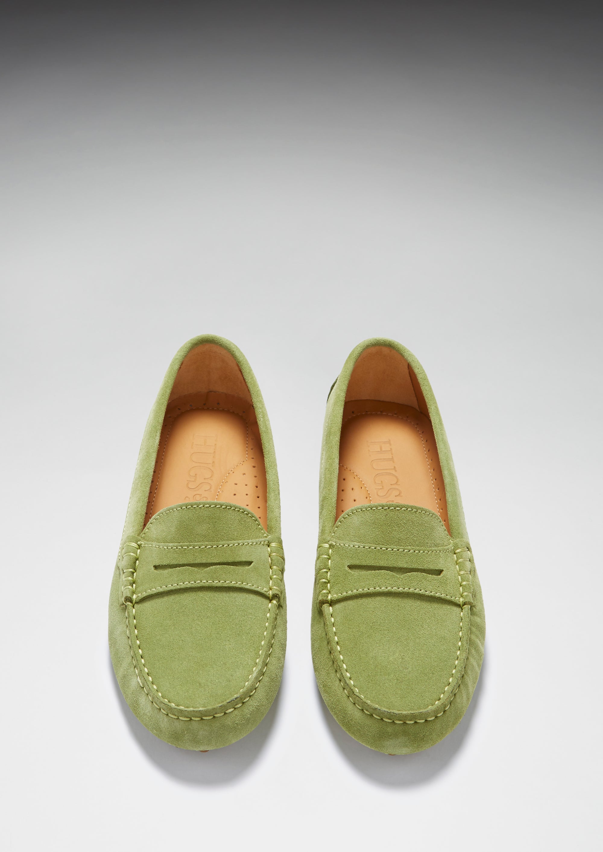 Womens Penny Driving Loafers Olive Green Hugs And Co 4442