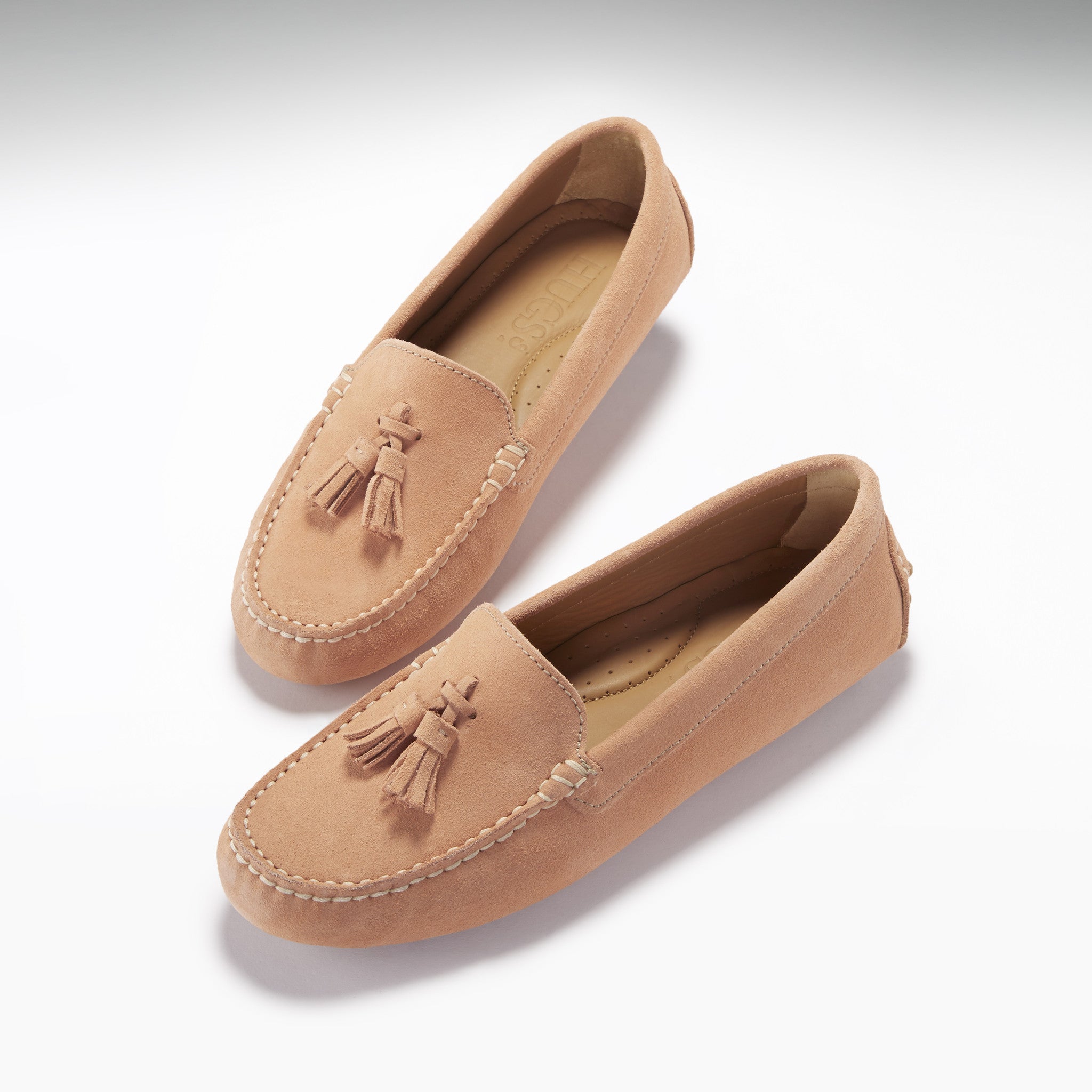 Women's Tasselled Driving Loafers, brown suede - Hugs & Co.