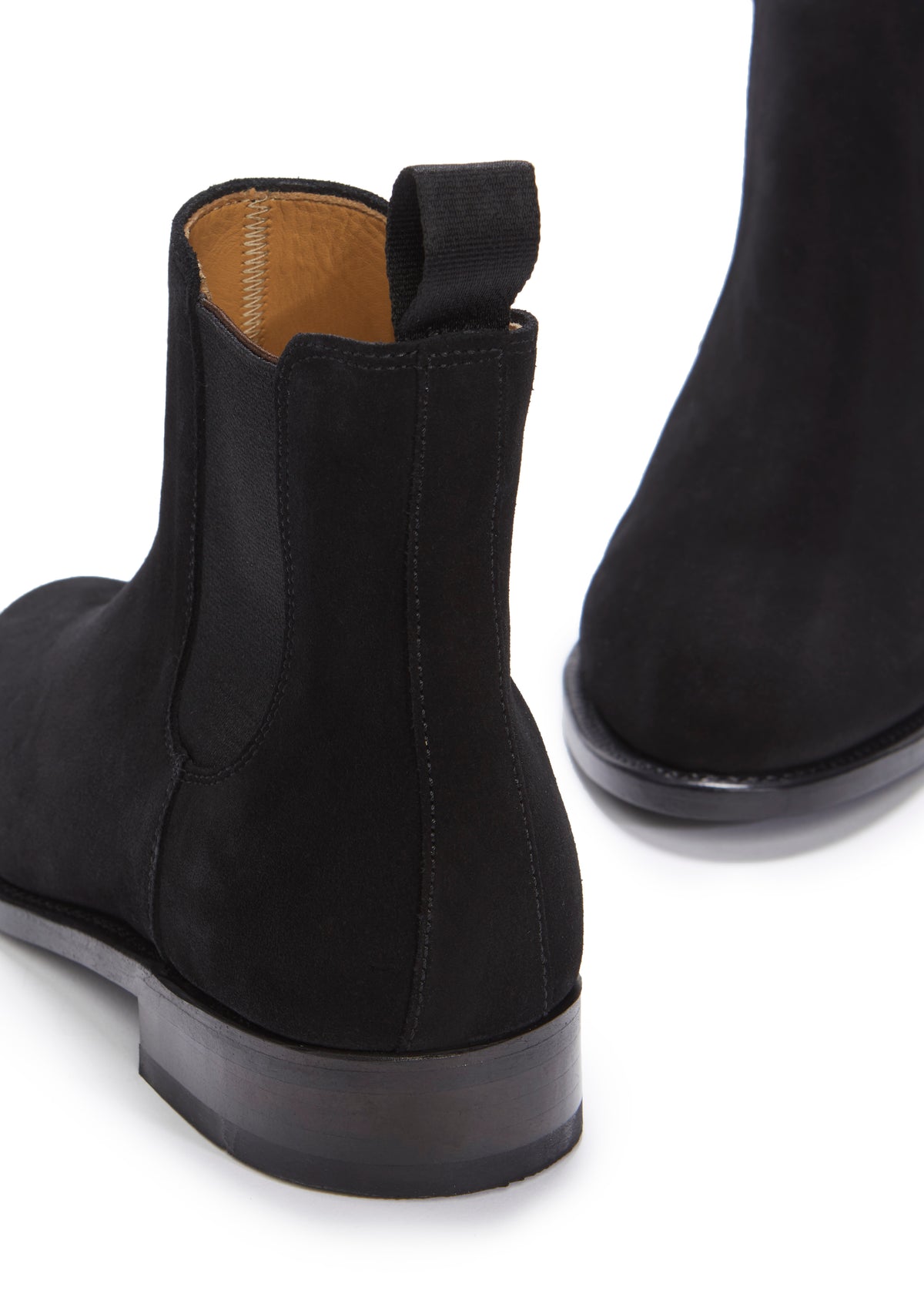 Women S Black Suede Chelsea Boots Welted Leather Sole Hugs And Co