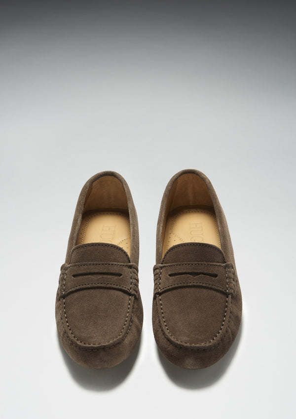 Women's Penny Driving Loafers, brown suede - Hugs & Co.