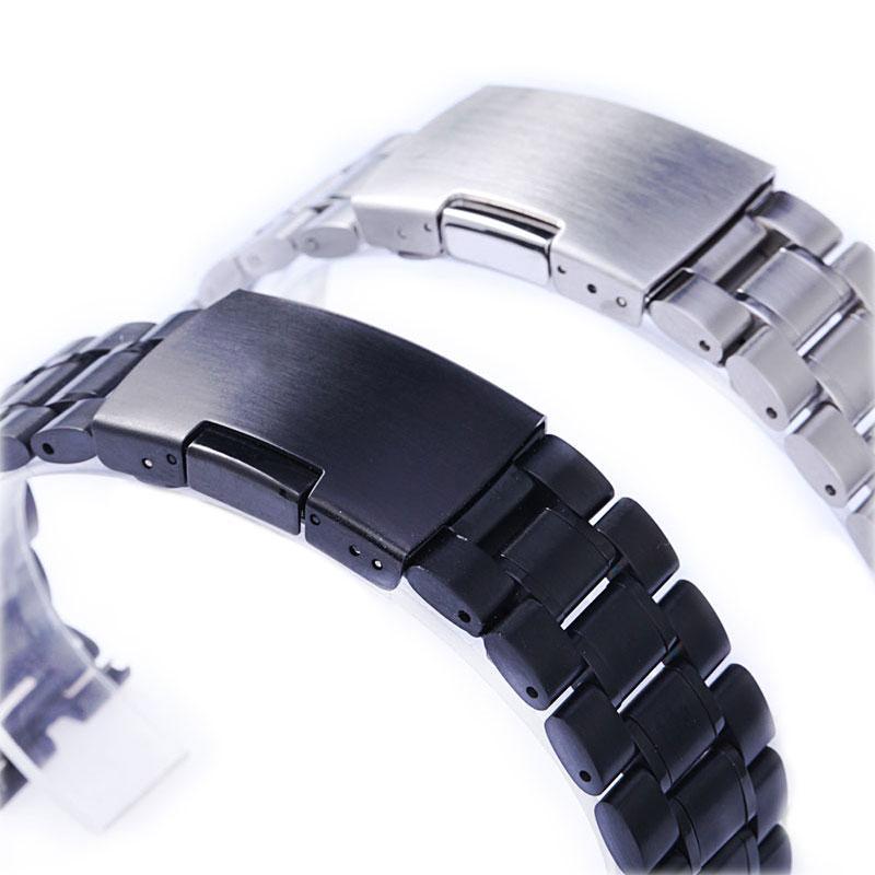 Horlogeband Zwart Silver 22mm – Timeline ⌚