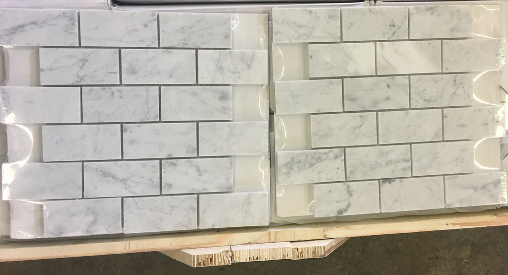 Carrara White Italian Carrera Marble Subway Brick Mosaic Tile 2 x 4 Po