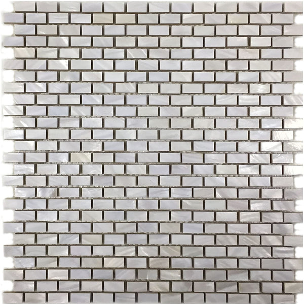 Genuine Mother of Pearl Oyster Herringbone Shell Mosaic Tile for Kitchen Backsplashes, Bathroom Walls, Spas, Pools by Vogue Tile