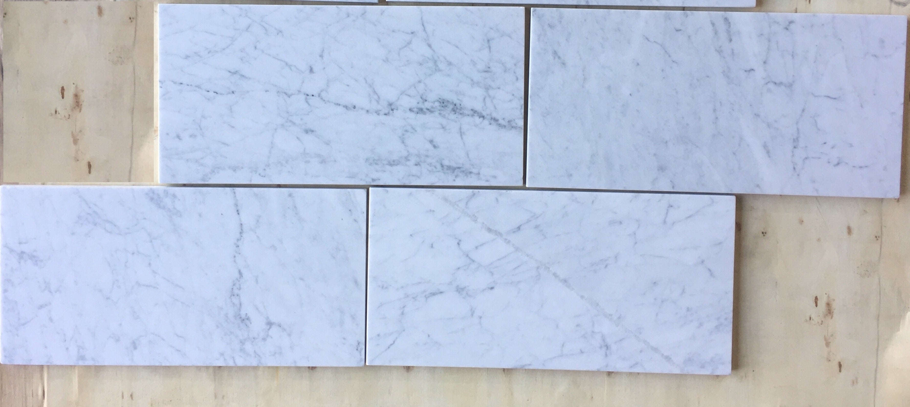 1) Carrara White Italian (Bianco Carrara) X Subway Field Tile –