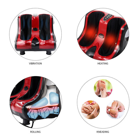 Shiatsu Leg Massager features: vibration, heating, rolling, kneading