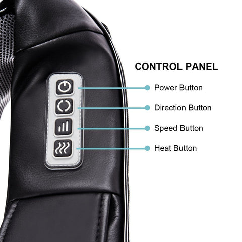 Neck heat massager: control panel