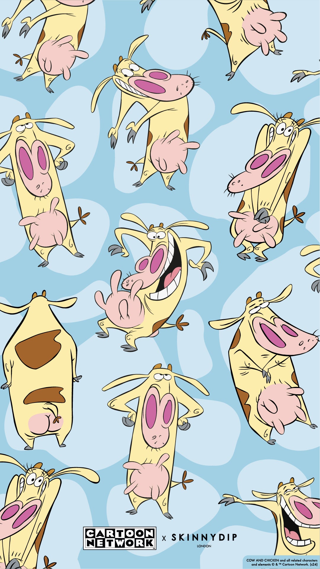 Cartoon Network x Skinnydip Cow Chicken Cow Phone Wallpaper