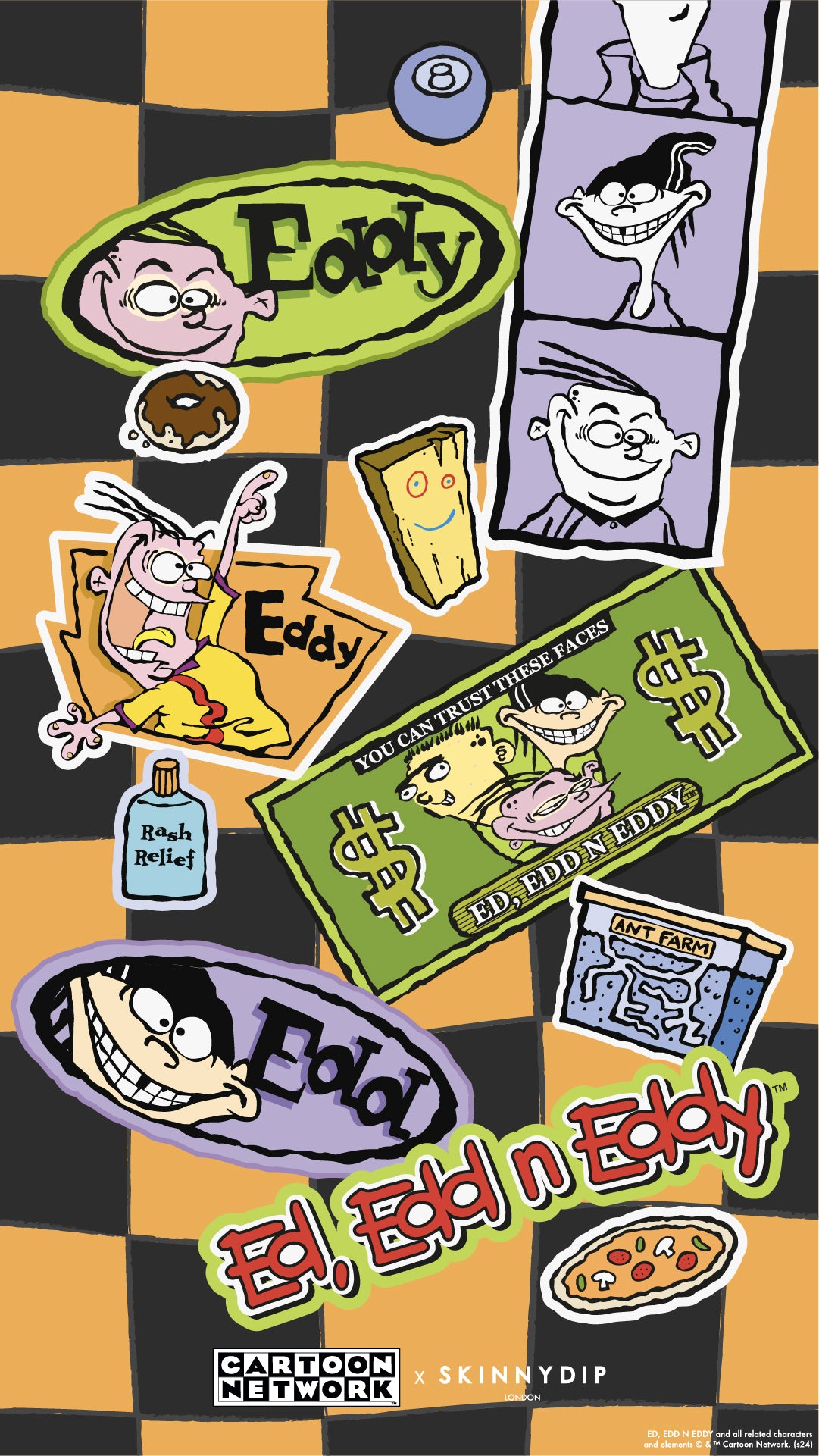 Cartoon Network x Skinnydip Ed, Edd And Eddy Sticker Phone Wallpaper