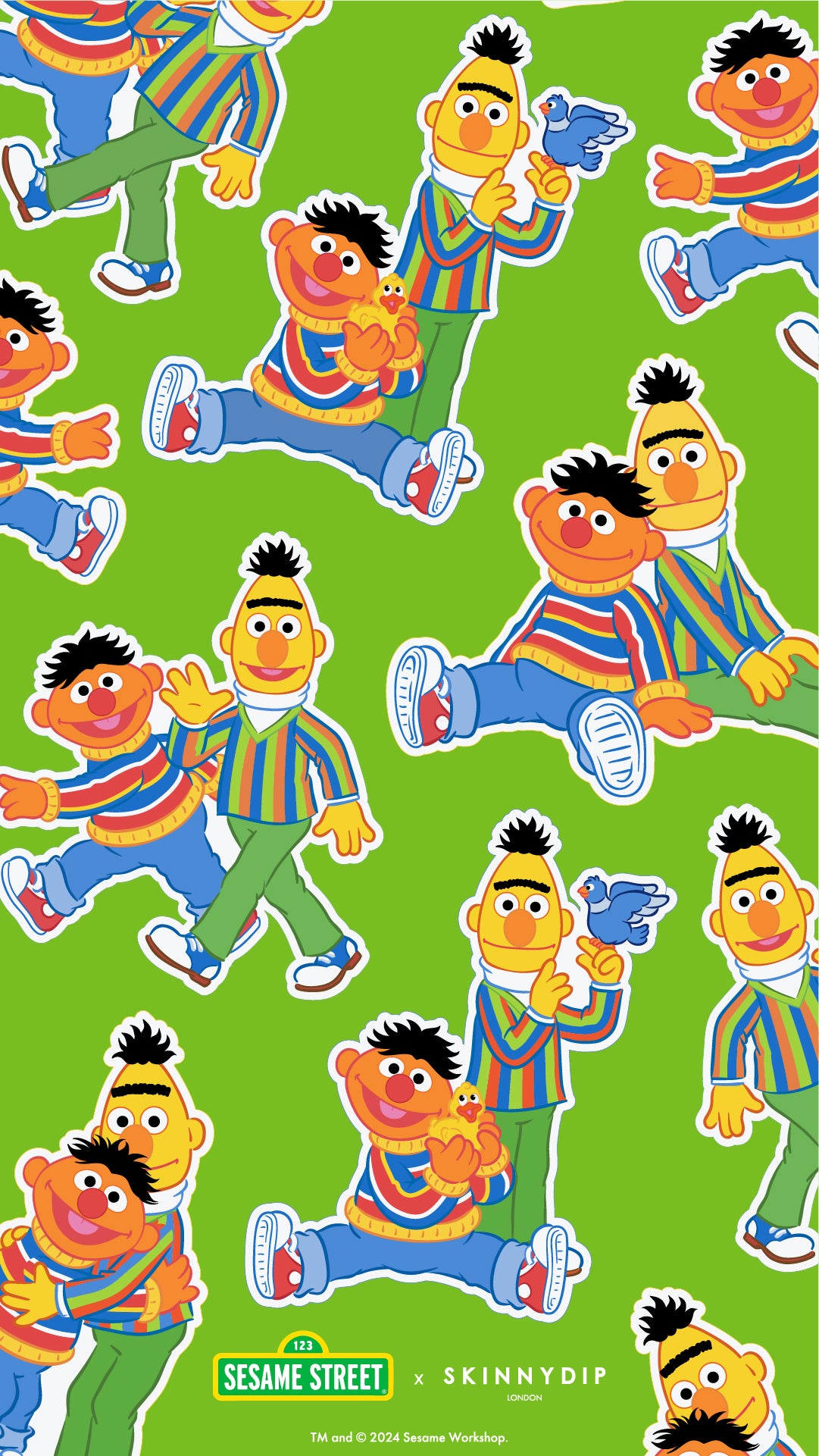 Sesame Street x Skinnydip Bert And Ernie Phone Wallpaper