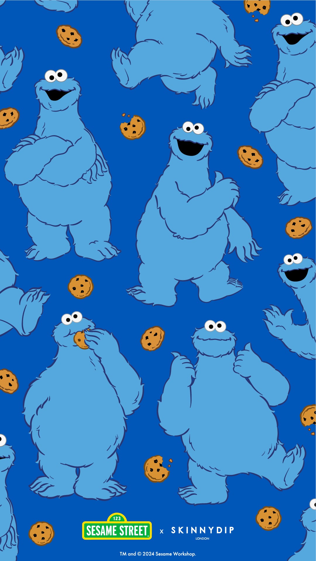 Sesame Street x Skinnydip Cookie Monster Phone Wallpaper