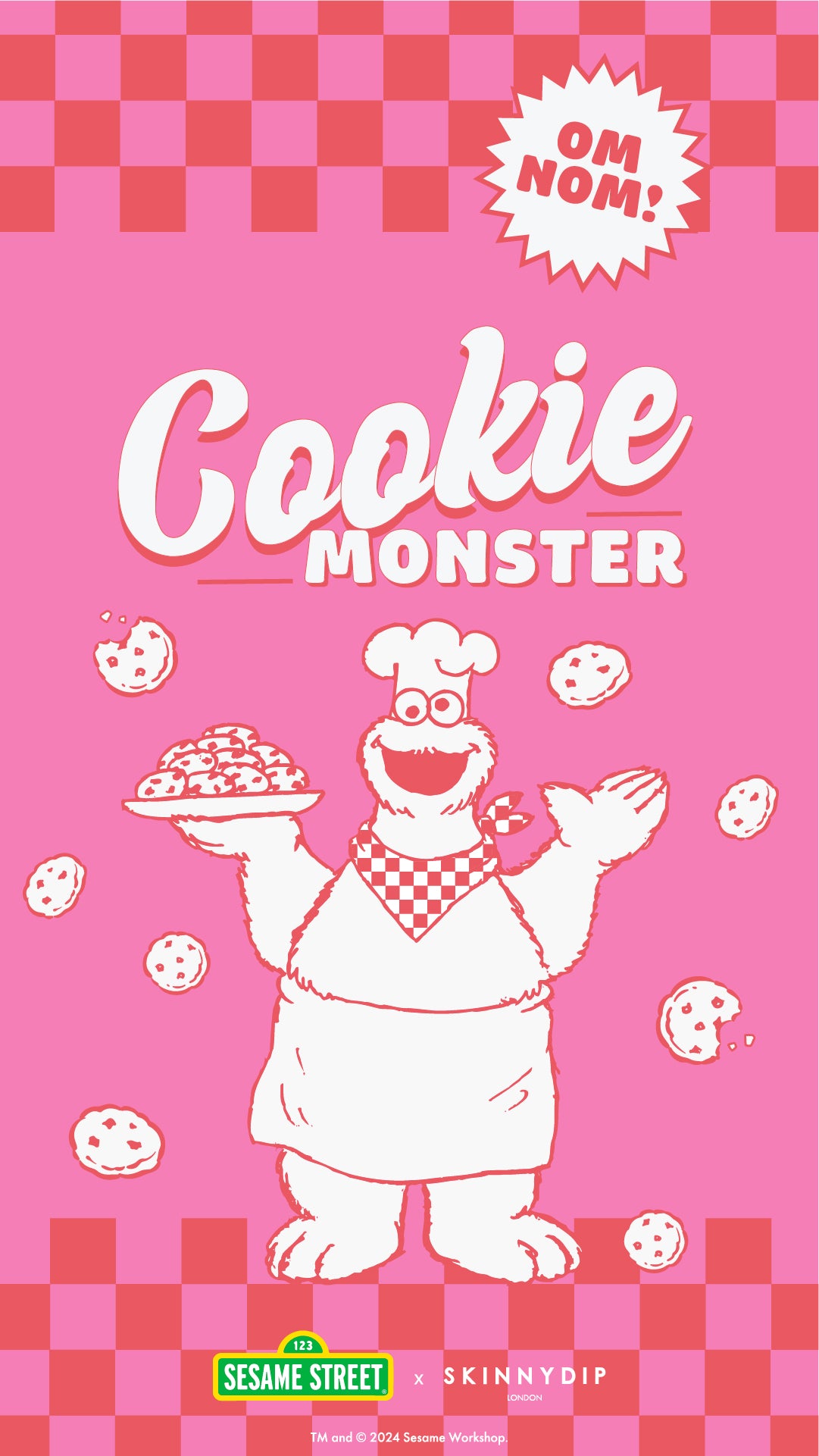 Sesame Street x Skinnydip Cookie Monster Om Nom Phone Wallpaper